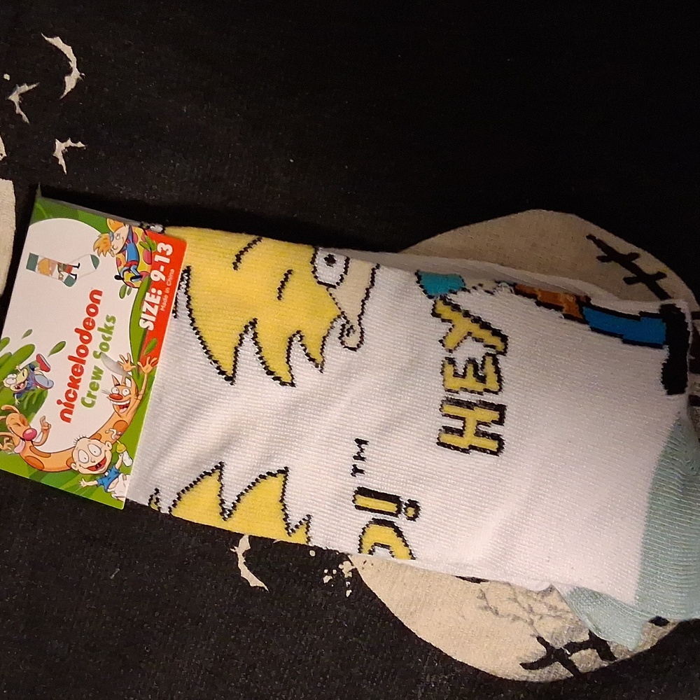Nickelodeon Hey Arnold! White and Yellow Crew Socks